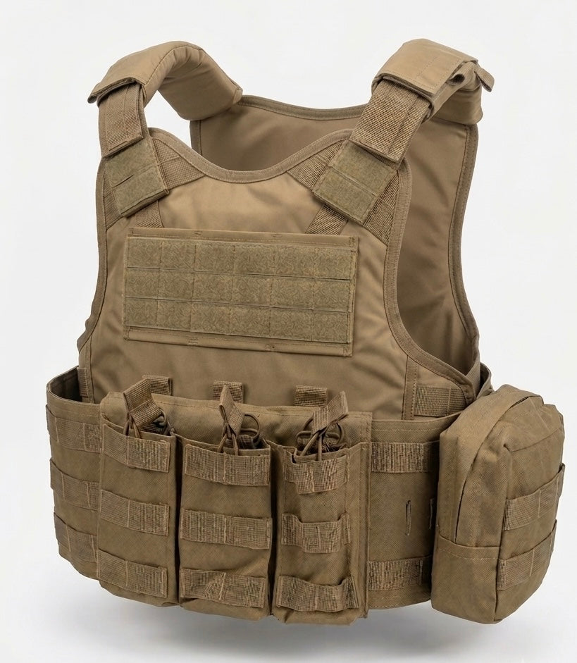 Mil Model 1 Coyote Brown Tactical Plate Carrier 10x12 Plate Pocket-US Stock