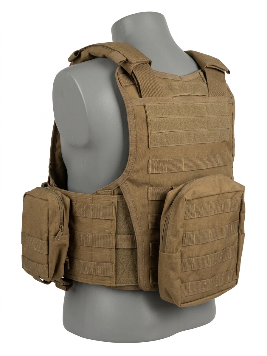Mil Model 1 Coyote Brown Tactical Plate Carrier 10x12 Plate Pocket-US Stock