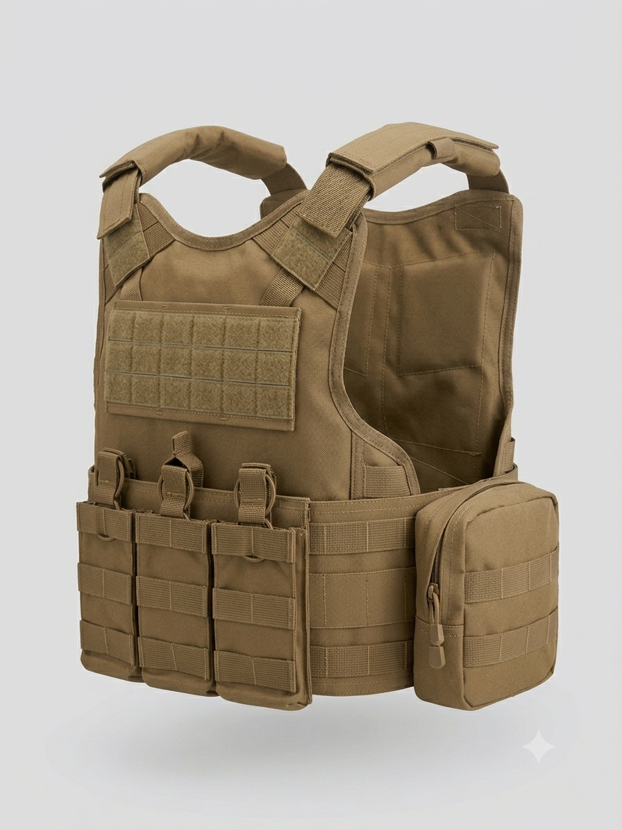 Mil Model 1 Coyote Brown Tactical Plate Carrier 10x12 Plate Pocket-US Stock