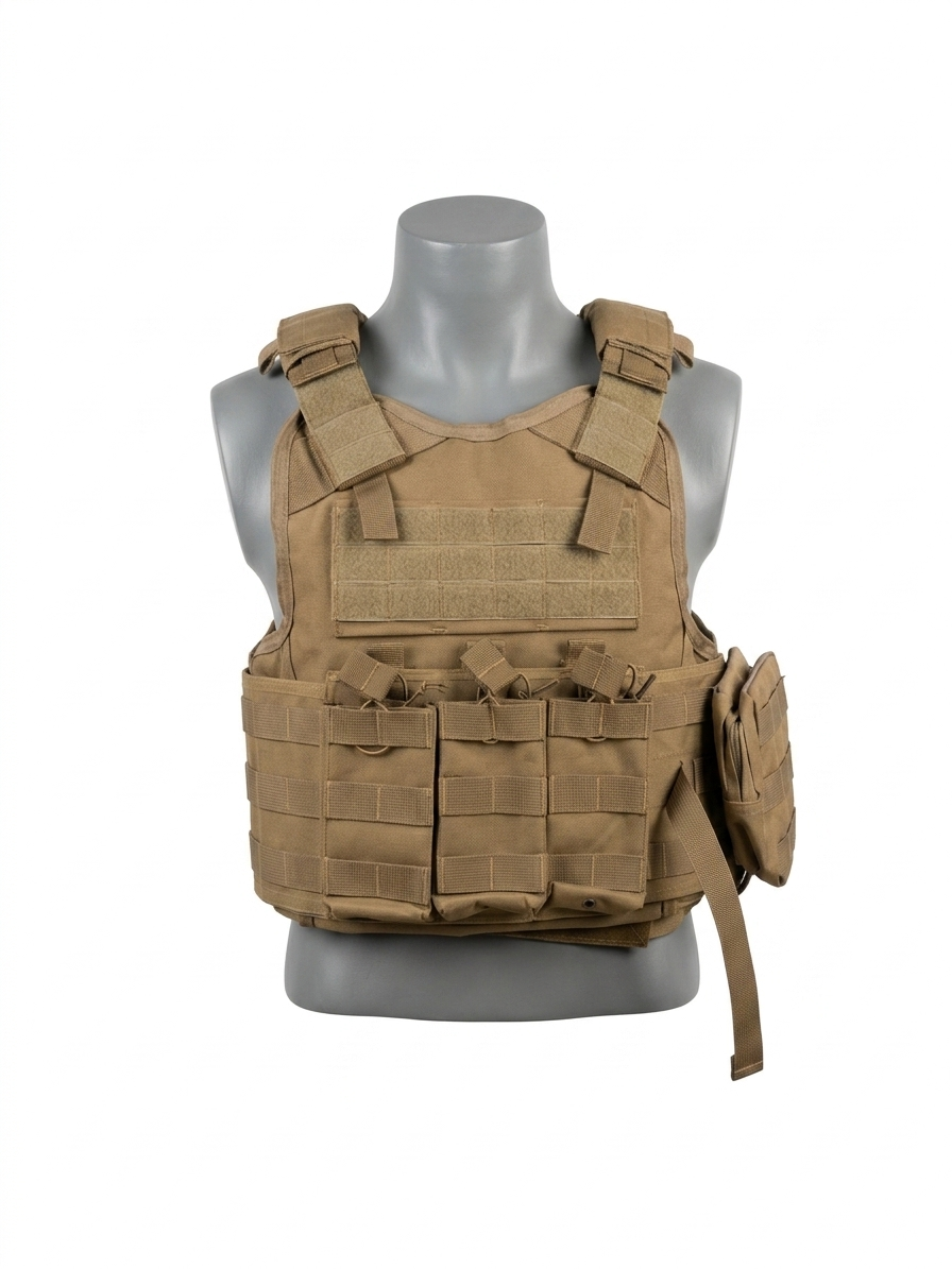 Mil Model 1 Coyote Brown Tactical Plate Carrier 10x12 Plate Pocket-US Stock