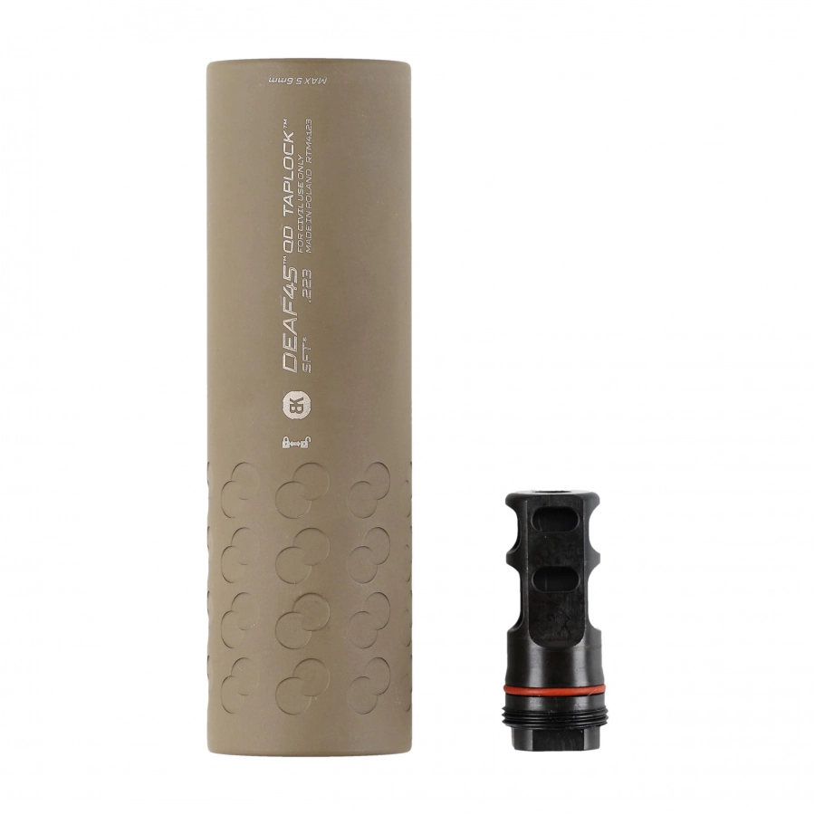 BK Precise DEAF45 QD Taplock 3GUN 5.56 Suppressor FDE