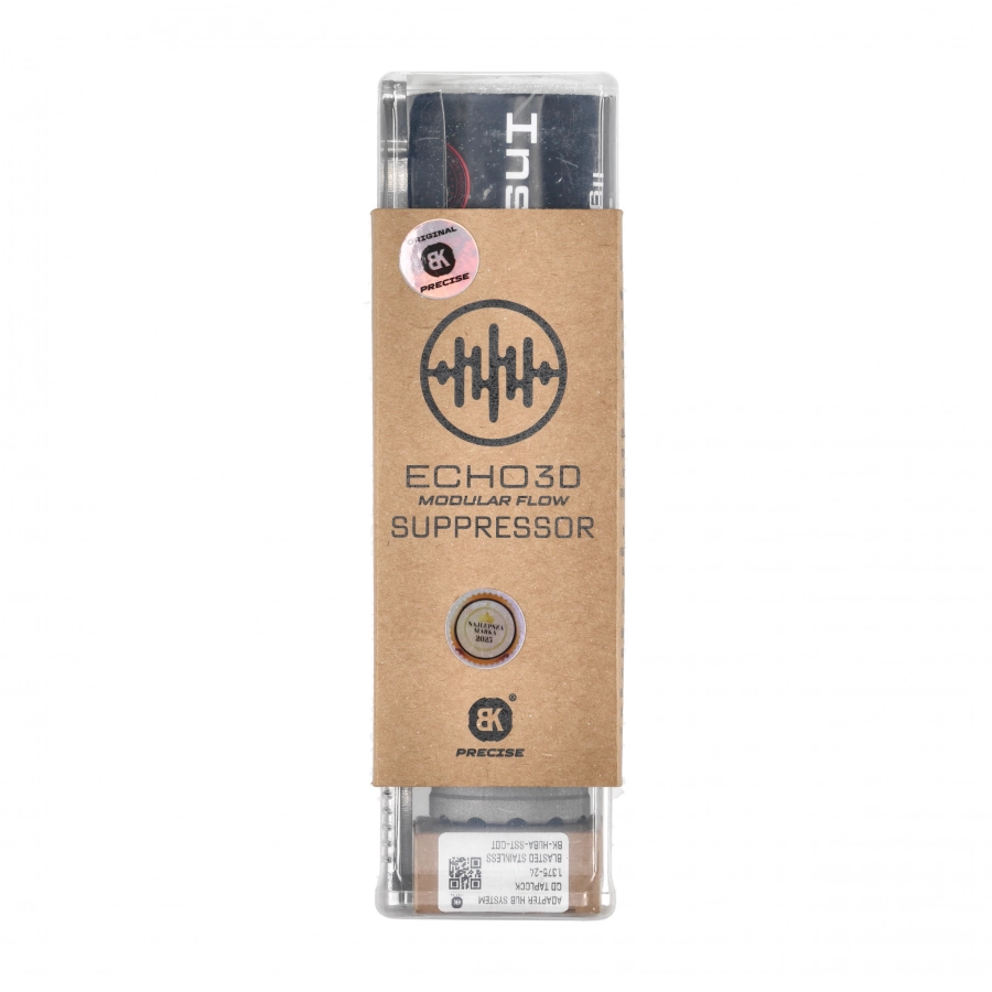 BK Precise ECHO 3D HUB Taplock 5.56 Suppressor Silver