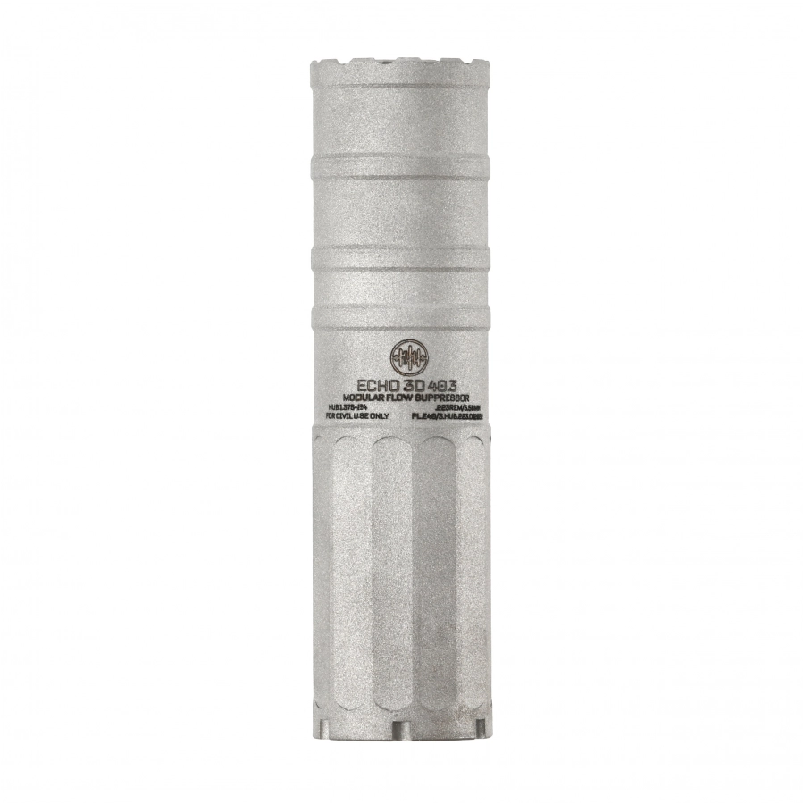 BK Precise ECHO 3D HUB Taplock 5.56 Suppressor Silver